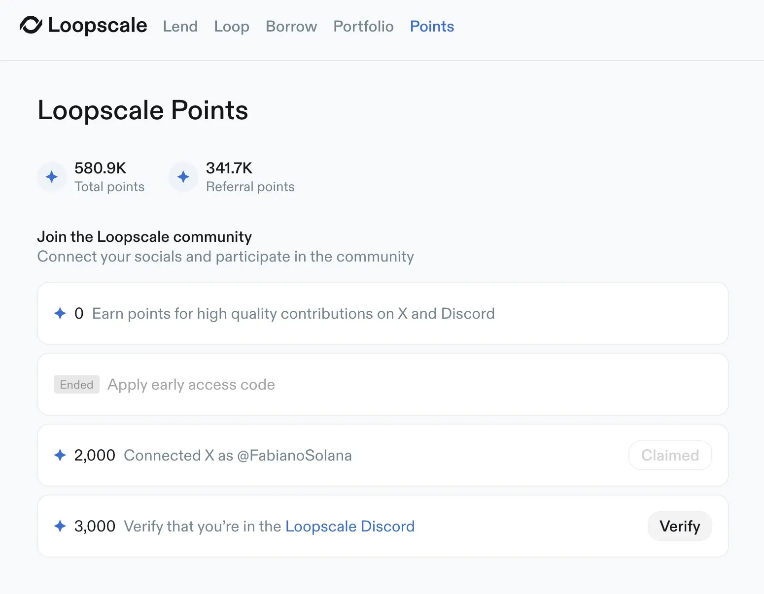 포인트 획득을 위한 Loopscale Genesis Vaults