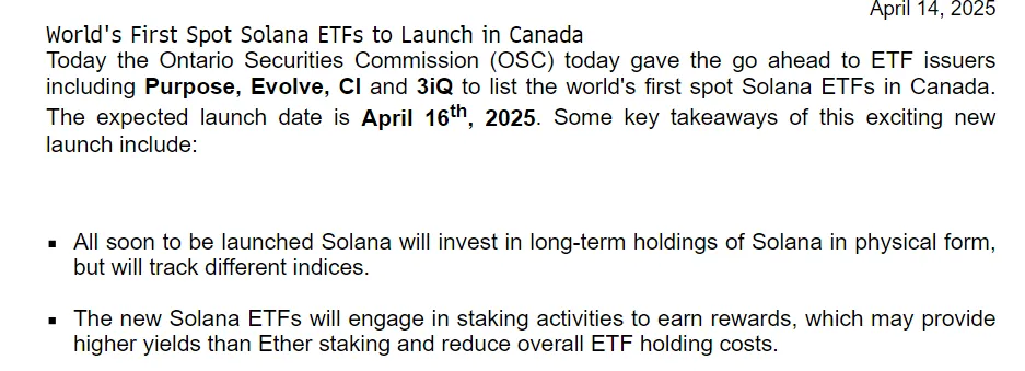 Canada Launches First Spot Solana ETFs: What You Need to Know