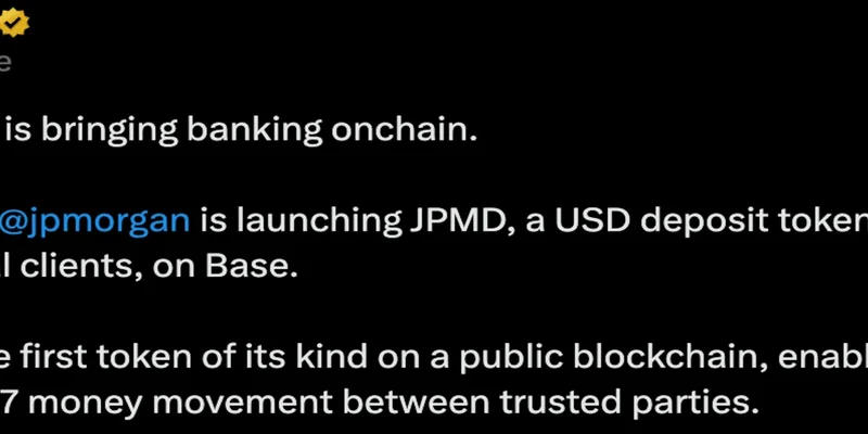 JPMorgan Chase Launches JPMD: The Institutional Deposit Token on Base Blockchain