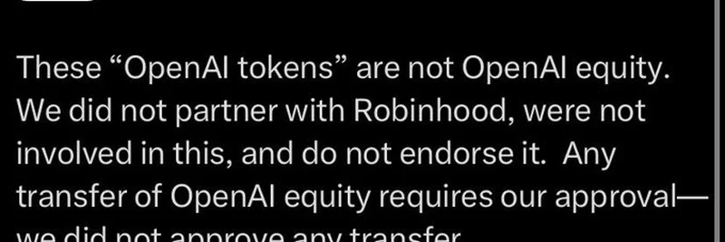 تحذير حول رموز OpenAI: شرح جدل Robinhood في 2025