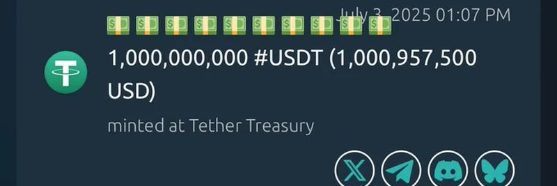 تيثر تصدر 1 مليار USDT: ماذا يعني ذلك لسوق العملات الرقمية في 2025