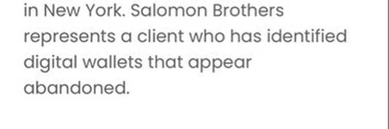 Solomon Brothers Notice on Abandoned Bitcoin Wallets: What You Need to Know