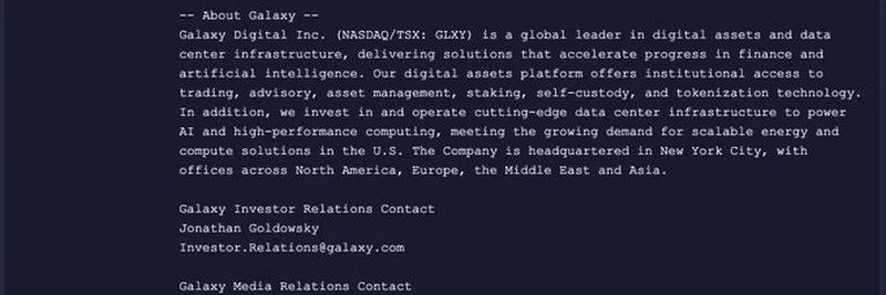 Galaxy Digitalのオンチェーンビットコイントランザクション：ブロックチェーンのマイルストーン
