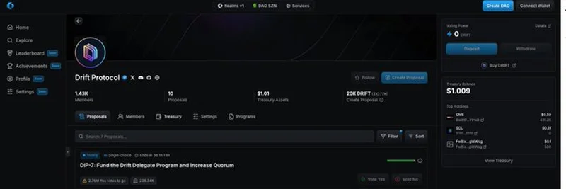 Drift Protocol DIP-7 Voting: Why One User Voted No and What It Means