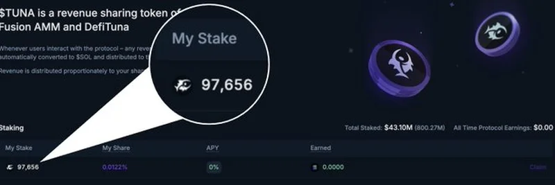 $TUNA 토큰의 100% 수익 공유 파워 풀기: DeFi의 게임 체인저