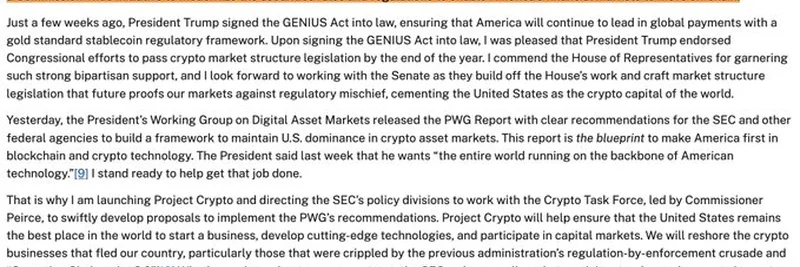 SEC Launches Project Crypto: A Bold Move to Modernize Financial Markets