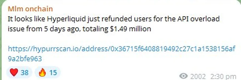 Hyperliquid Refunds $1.49M After API Overload: A Principled Move in Crypto