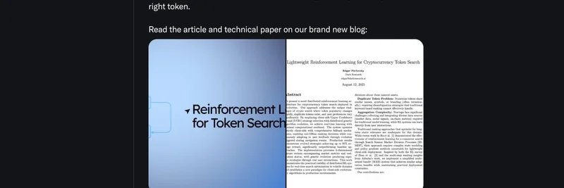 Dark Research, 더 똑똑한 밈 토큰 탐색을 위한 브라우저 내 RL 공개