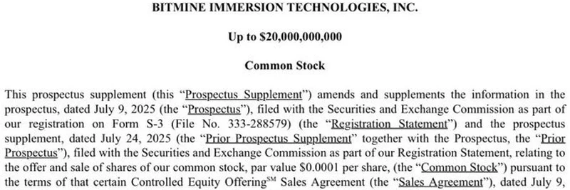 BitMine 可能的 200 亿美元 ETH 收购：会把以太坊推向 8,000 美元及更高吗？