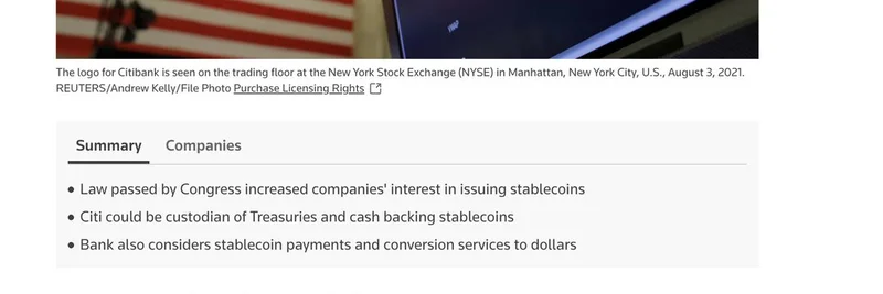 Citigroup Explores Stablecoin Custody and Services: A Potential Boost for Meme Tokens