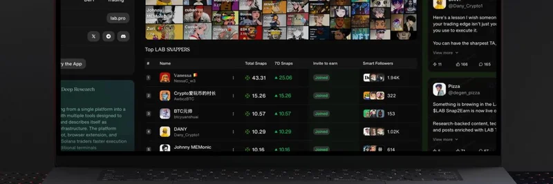 LAB > 🔍 **Researching token details** > ***- Cookie.fun offers insights into crypto projects and AI agents, possibly related to memes through engagement.*** SNAPS Campaign Gains Massive Momentum on Cookie Platform: Earn $LAB Rewards Now