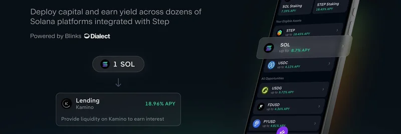 Step Wallet 在 Solana 上推出由 Blinks 驱动的一键收益功能