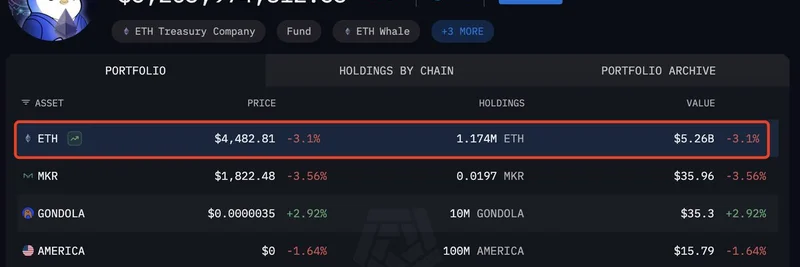 ETH 巨鲸 Bitmine 再购 1.3 亿美元以太坊，同时持有 GONDOLA 和 AMERICA 等梗币
