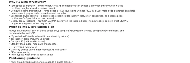 Pipe Network's P1 Competitive Brief: Challenging Cloudflare Argo and AWS in DePIN Routing