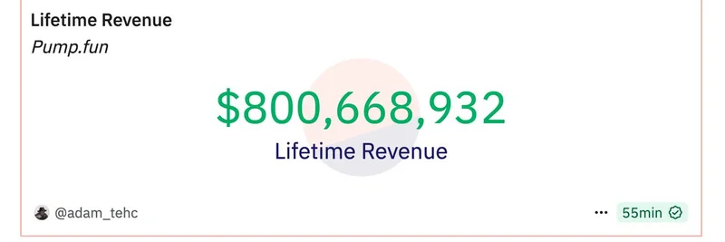 Pump.fun 在总收入上突破 8 亿美元：一场 Meme Coin Launchpad 的现象级表现