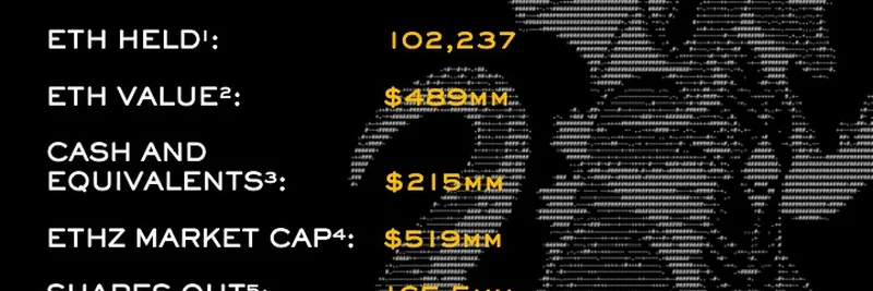 ETHZillaが保有ETHを102,237に増加、2.5億ドルの自社株買いプログラムを発表