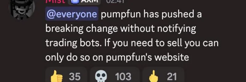 Pump.funの問題のあるアップデート：トレーディングボットが影響を受けた件 — ミームトレーダーが知るべきこと