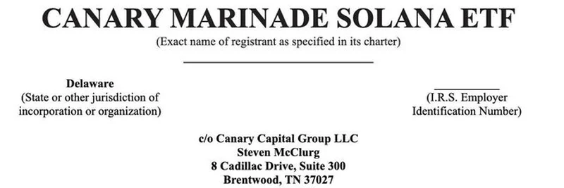 Canary Marinade Solana ETF: Staking Goes Institutional with Latest SEC Filing