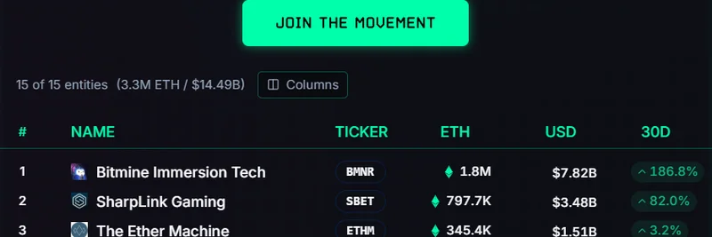 Top 5 Companies Holding Massive ETH Reserves in August 2025