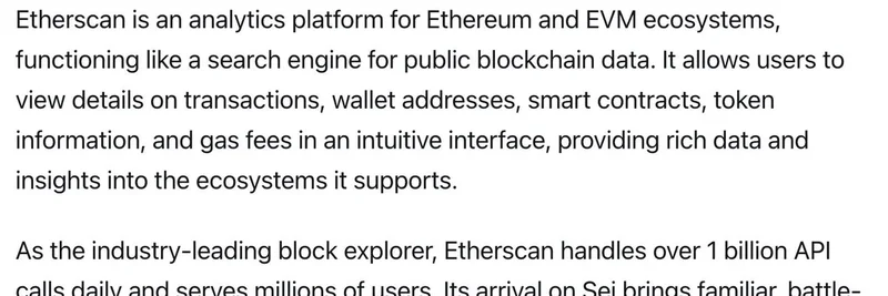 Etherscan 推出 Seiscan：为 Meme 代币与 DeFi 提升 Sei 区块链