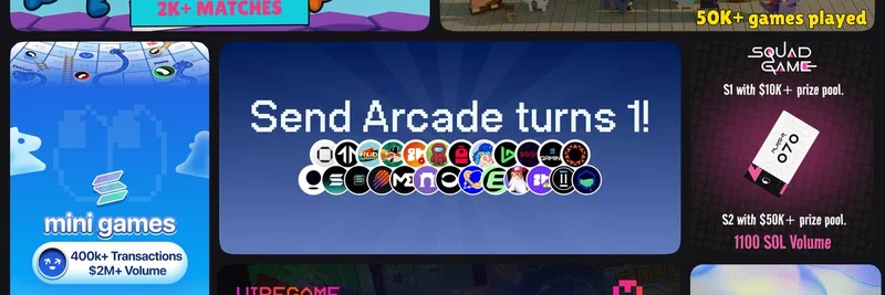 Send Arcadeが1周年：Solanaゲームの偉業とミームトークンの魔法の1年