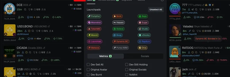 GMGN.ai Trenches フィルターアップグレード：Solana上での USD1 プール限定フィルタリング