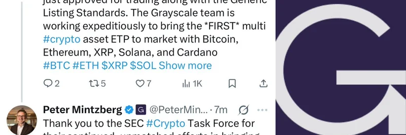 Grayscale GDLC Approval: First Multi-Crypto ETP with BTC, ETH, XRP, SOL, and ADA Hits the Market