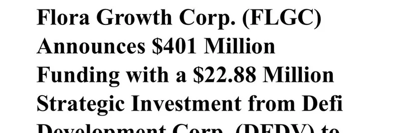 Flora Growth Secures $401M Funding for Groundbreaking $0G AI Coin Treasury Strategy
