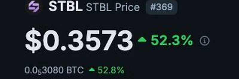 STBL 代币在富兰克林邓普顿投放 1 亿美元并与币安合作后飙升 52%