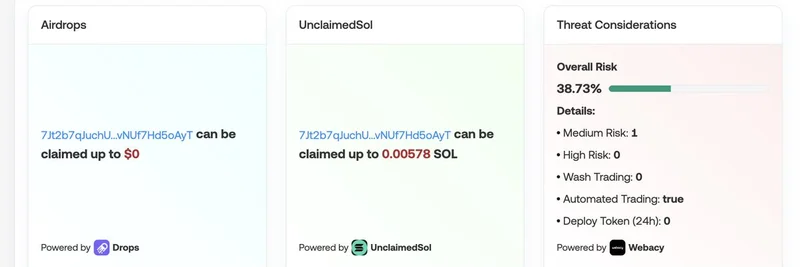 Solscan, Webacy 기반 지갑 위험 평가용 Threat Considerations Card 출시