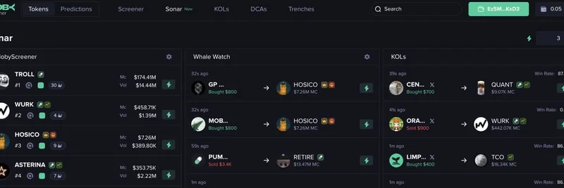 MobyScreener's Sonar: The Go-To Tool for Spotting Meme Token Trends and Whale Moves on Solana