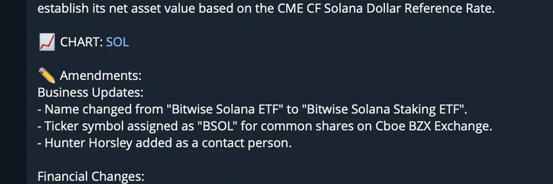 Bitwise, Solana ETF를 스테이킹 포함으로 수정: 밈 코인 생태계에 대한 주요 업데이트와 시사점