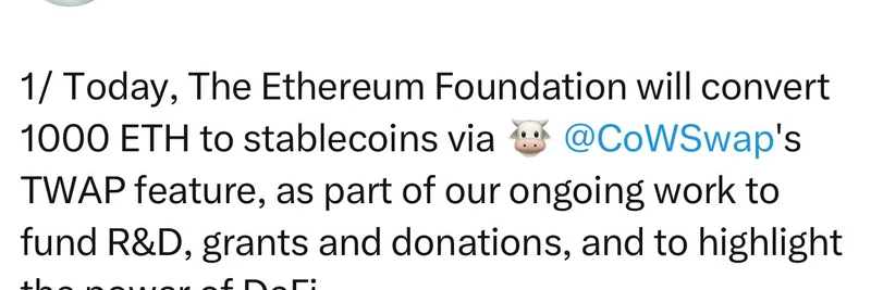 为什么以太坊无法突破历史高点：基金会的 ETH 抛售被曝光