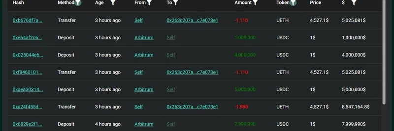 암호화폐 고래, Hyperliquid에 3,300만 달러 예치 후 Aave에 7,311 ETH 대출 공급
