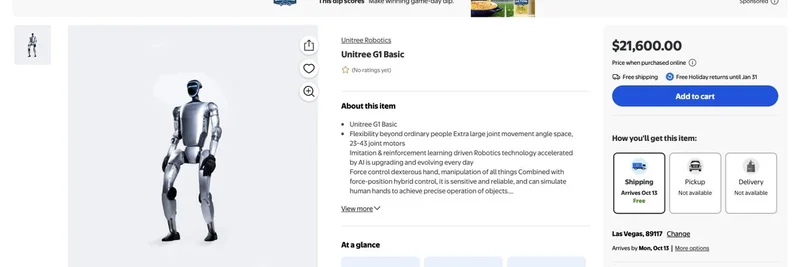 Unitree G1 휴머노이드 로봇, 월마트 입점: $UnitreeAI 밈 코인 관심 급증