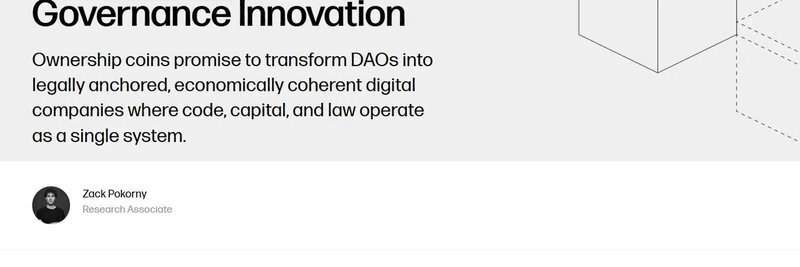 Ownership Coins: Futarchy와 MetaDAO 인사이트로 본 DAO 거버넌스의 미래