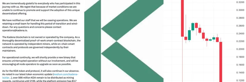 Kadenaが事業停止：KDAと暗号業界に与える影響