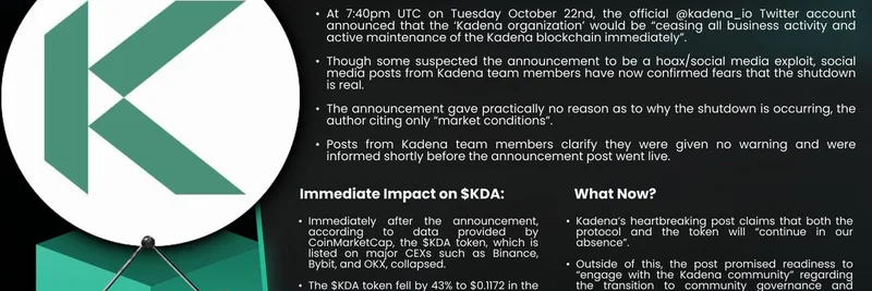 Kadena Shutdown: What We Know About the Sudden Cease of Operations and KDA Token Impact