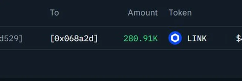Whale Alert: New Wallet Withdraws $5M in Chainlink ($LINK) from Binance