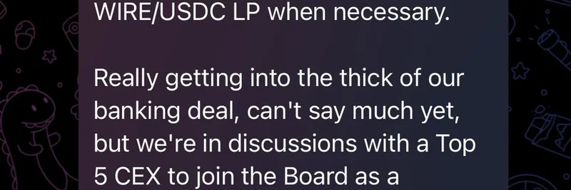 $WIRE 창업자의 암호화폐 뱅킹 전략: 트럼프 가족 연계와 최고 수준 CEX 파트너십 공개