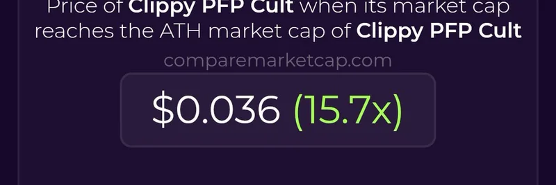 Clippy PFP Cult 밈 코인: ATH까지 15.7배 상승 가능성 분석