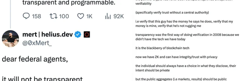 Why Crypto's Core is Verifiability, Not Transparency: Insights from Helius Dev Mert