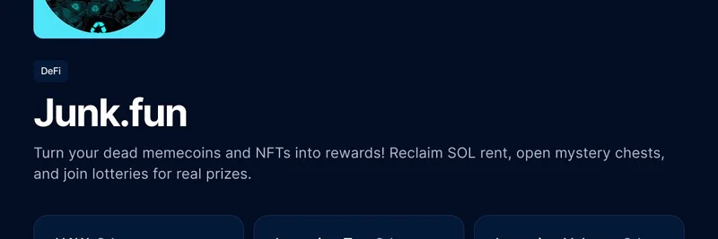 Junk.fun: Solana에서 죽은 밈코인과 NFT를 재활용해 보상 받기
