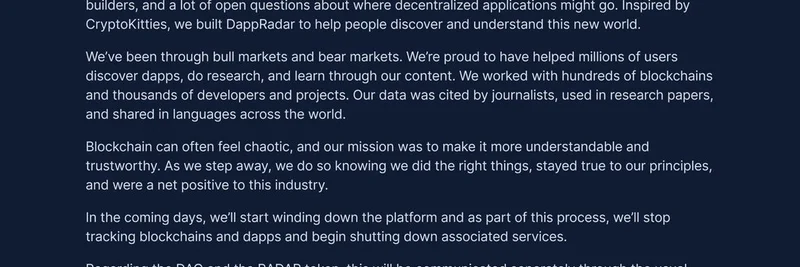 DappRadar Shuts Down After 7 Years: What It Means for Solana Meme Token Trackers
