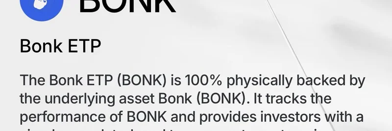 Bitcoin Capital, BONK ETP를 SIX Swiss Exchange에 상장: Solana 밈 코인의 기관화