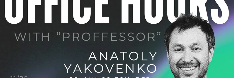 Solana 공동창업자 아나톨리 야코벤코, Office Hours 시작: 밈 토큰 빌더를 위한 인사이트