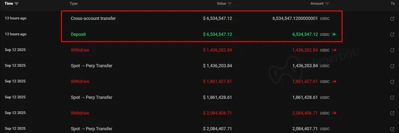 加密巨鲸向 Hyperliquid 存入 $6.5M USDC 购入 HYPE 代币