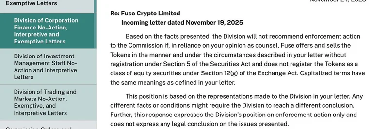 Fuse Energy, $ENERGY 토큰에 대해 SEC No-Action Letter 확보: Solana 밈 코인에 미치는 영향