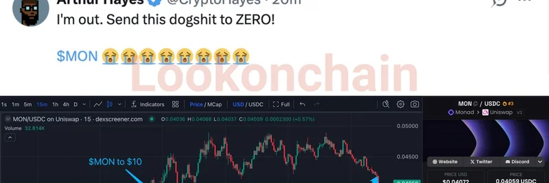 Arthur Hayes对$MON代币的态度大反转：从10美元炒作到几天内喊“归零”